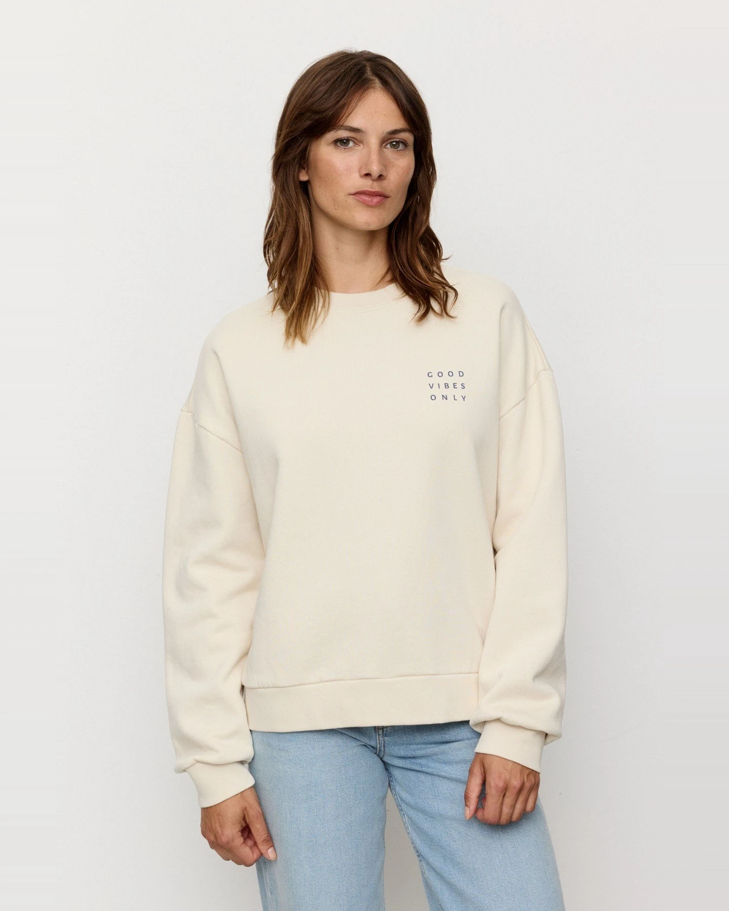 Sweatshirt Nerine Good Vibes Off White – Ansicht 5