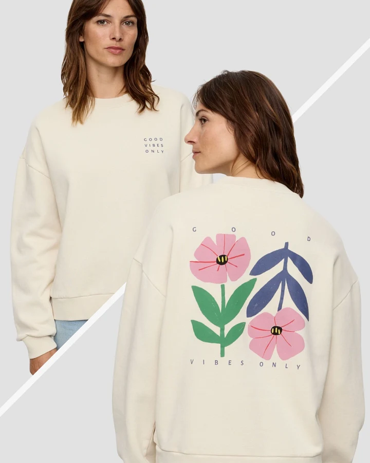 Sweatshirt Nerine Good Vibes Off White