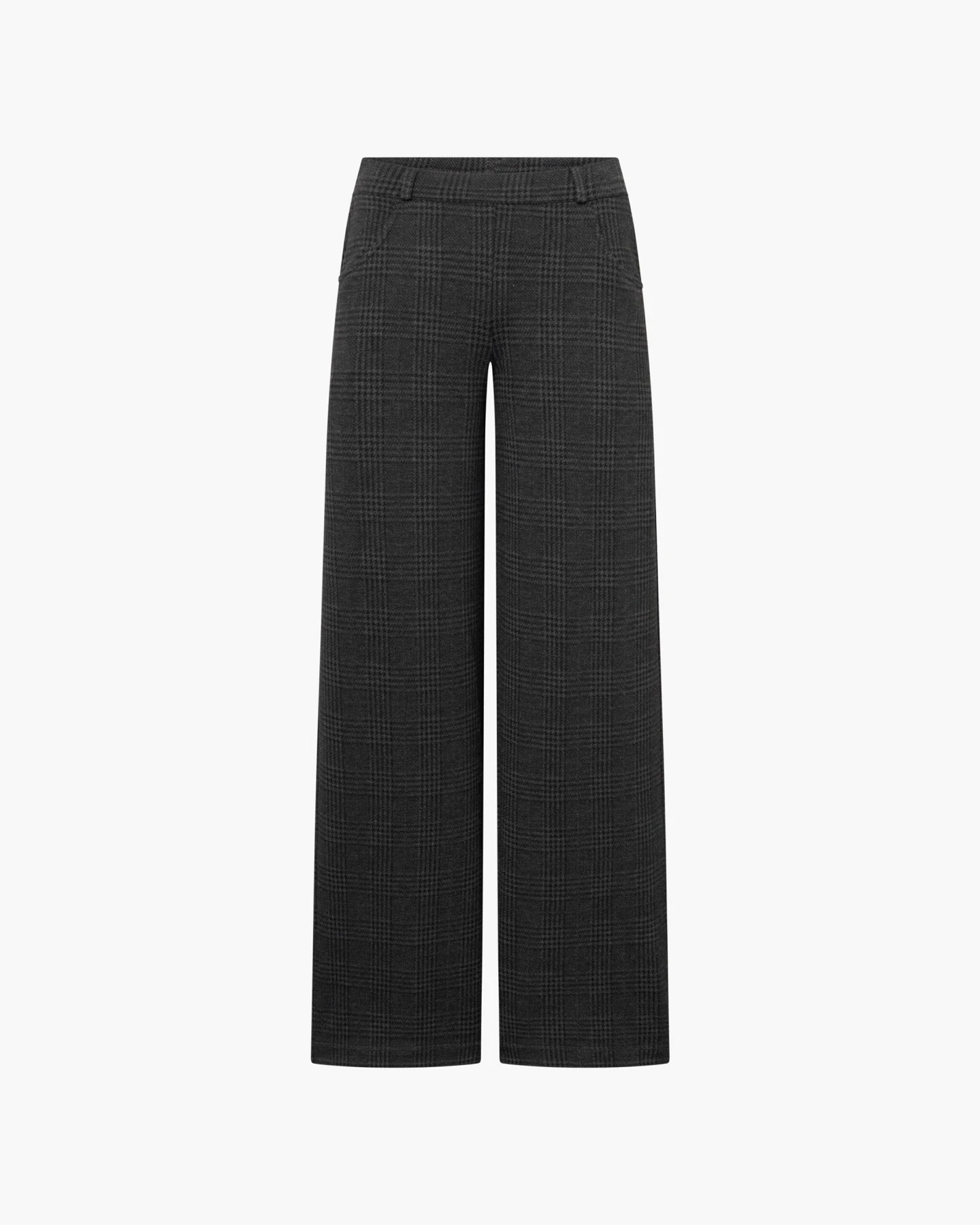 LAURIE Damen vegan Hose Loose Donna Anthrazit Karo – Ansicht 2