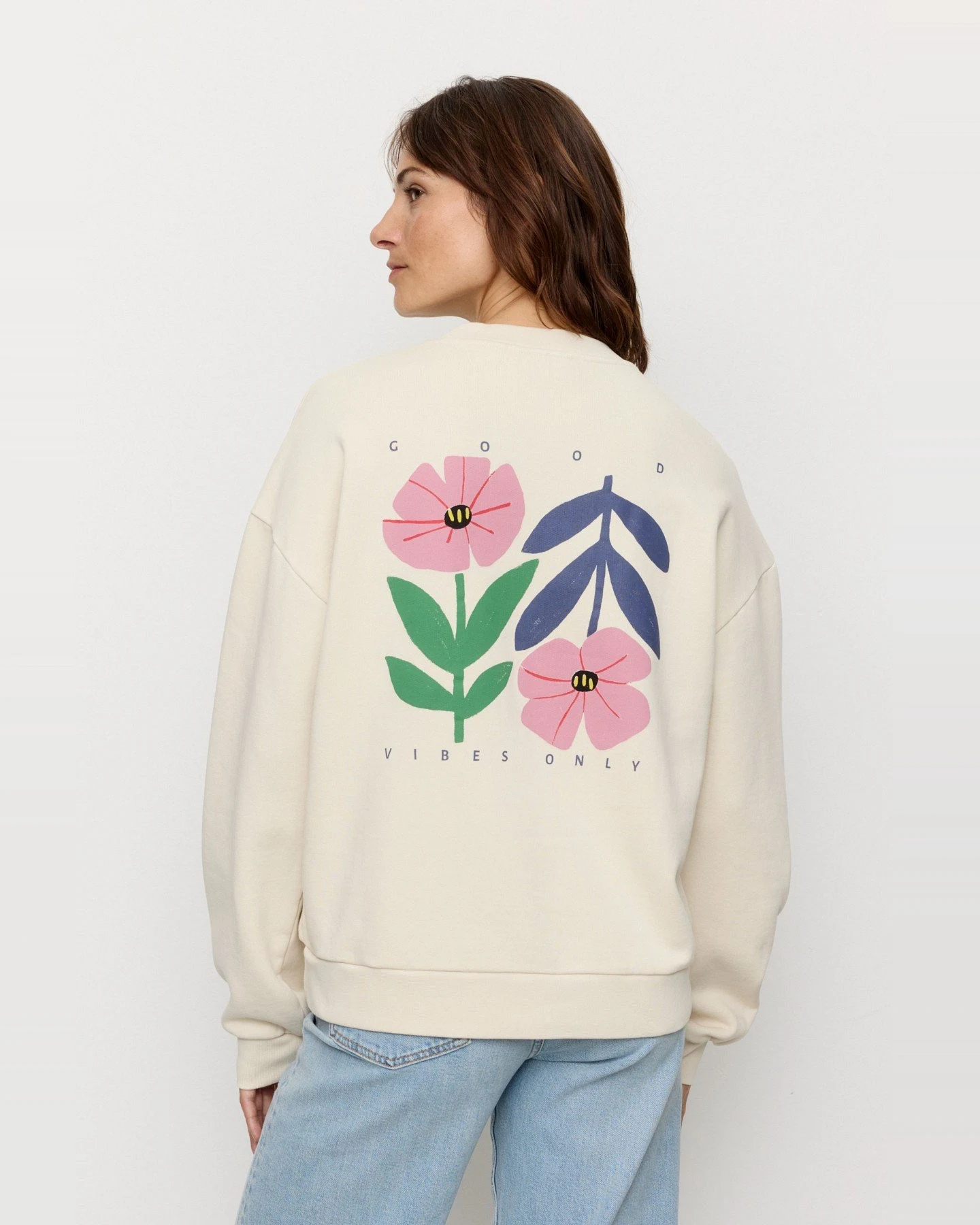 Sweatshirt Nerine Good Vibes Off White – Ansicht 6