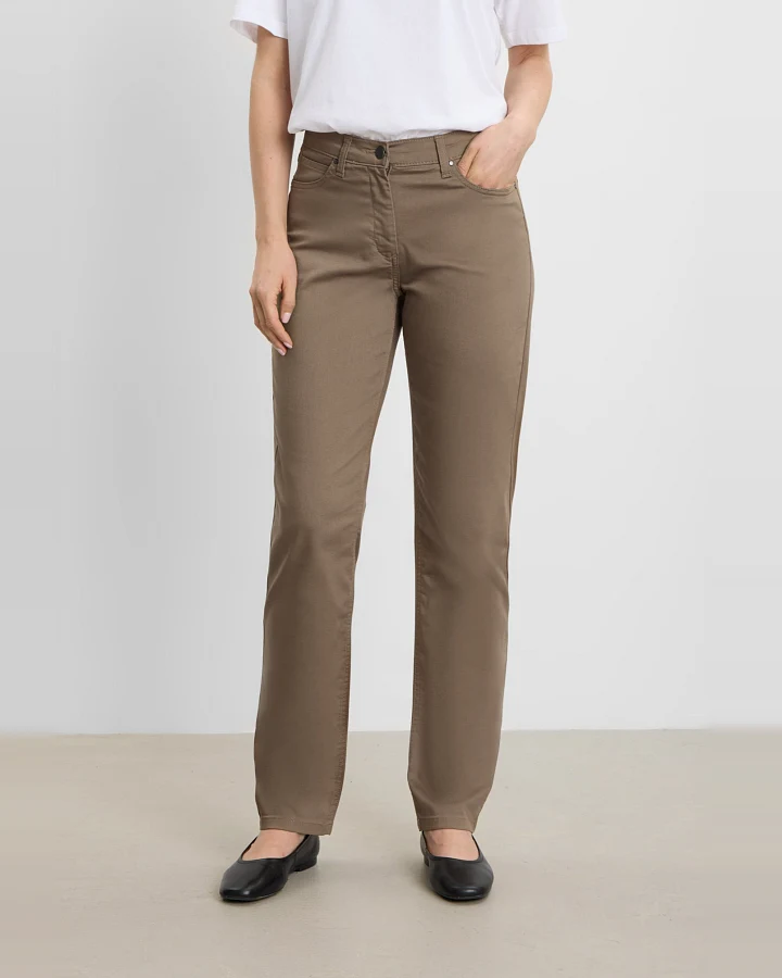 LAURIE Damen vegan Hose Charlotte Regular Mittellang Sika Beige
