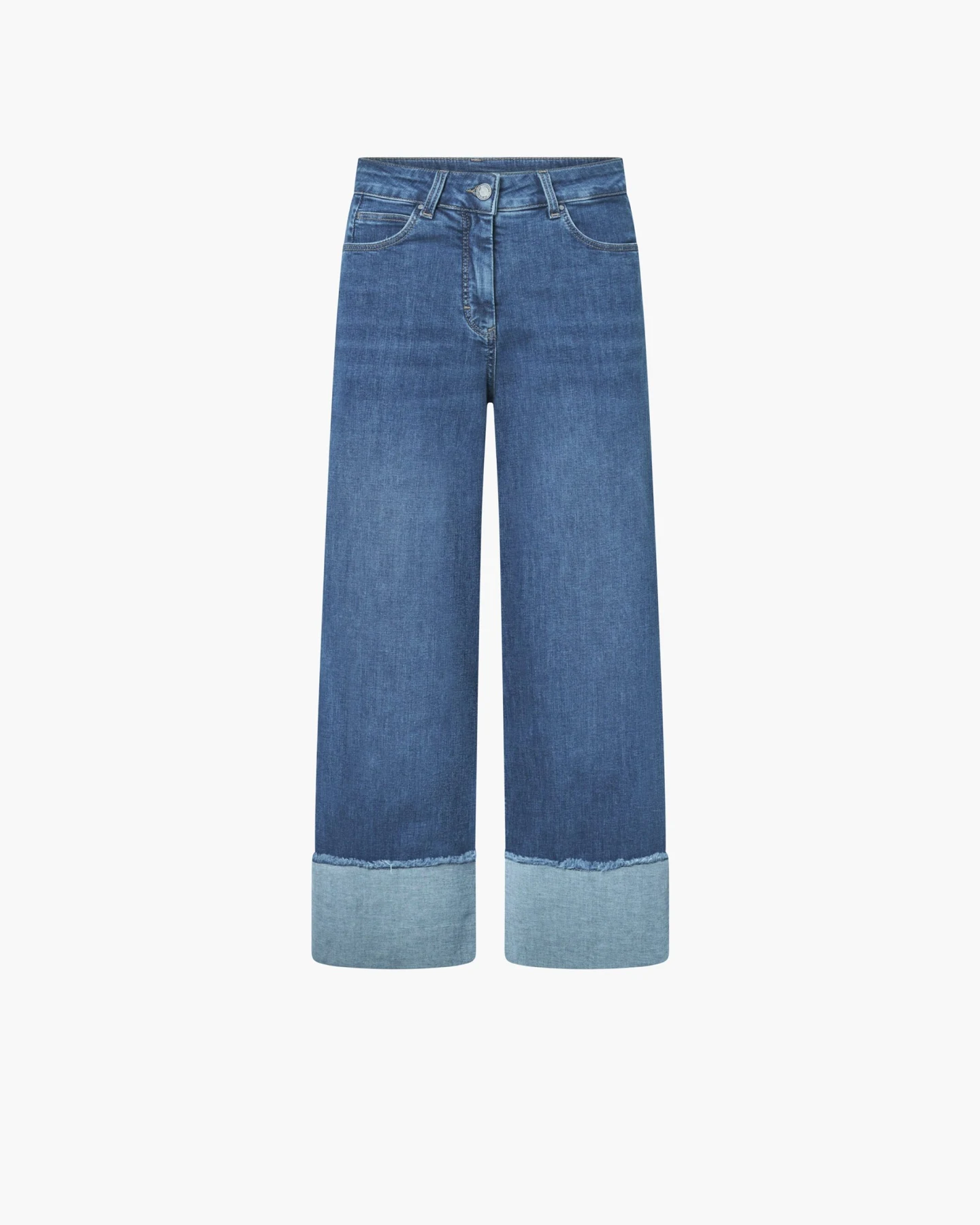 LAURIE Damen vegan Jeans Carol Turn Up Loose Crop Washed Blau – Ansicht 2