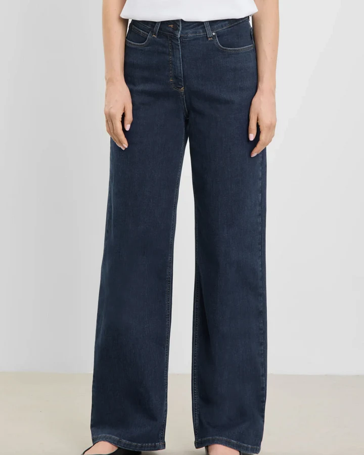 LAURIE Damen vegan Jeans Carol Locker Mittellang Dunkelblau Denim