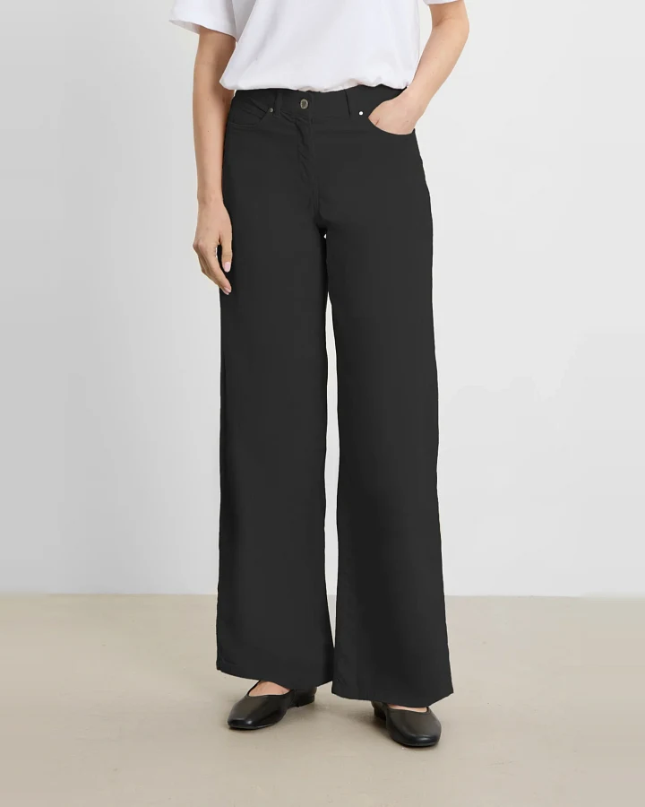 LAURIE Damen vegan Hose Corduroy Carol Loose Schwarz