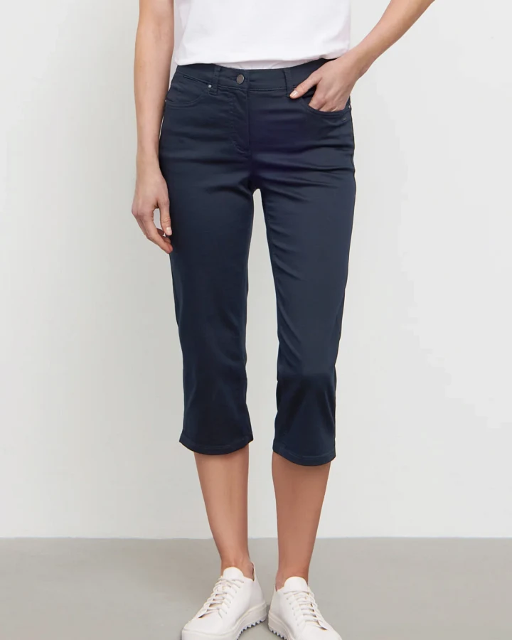 LAURIE Damen vegan Hose Capri Charlotte Regular Medium Length Navy