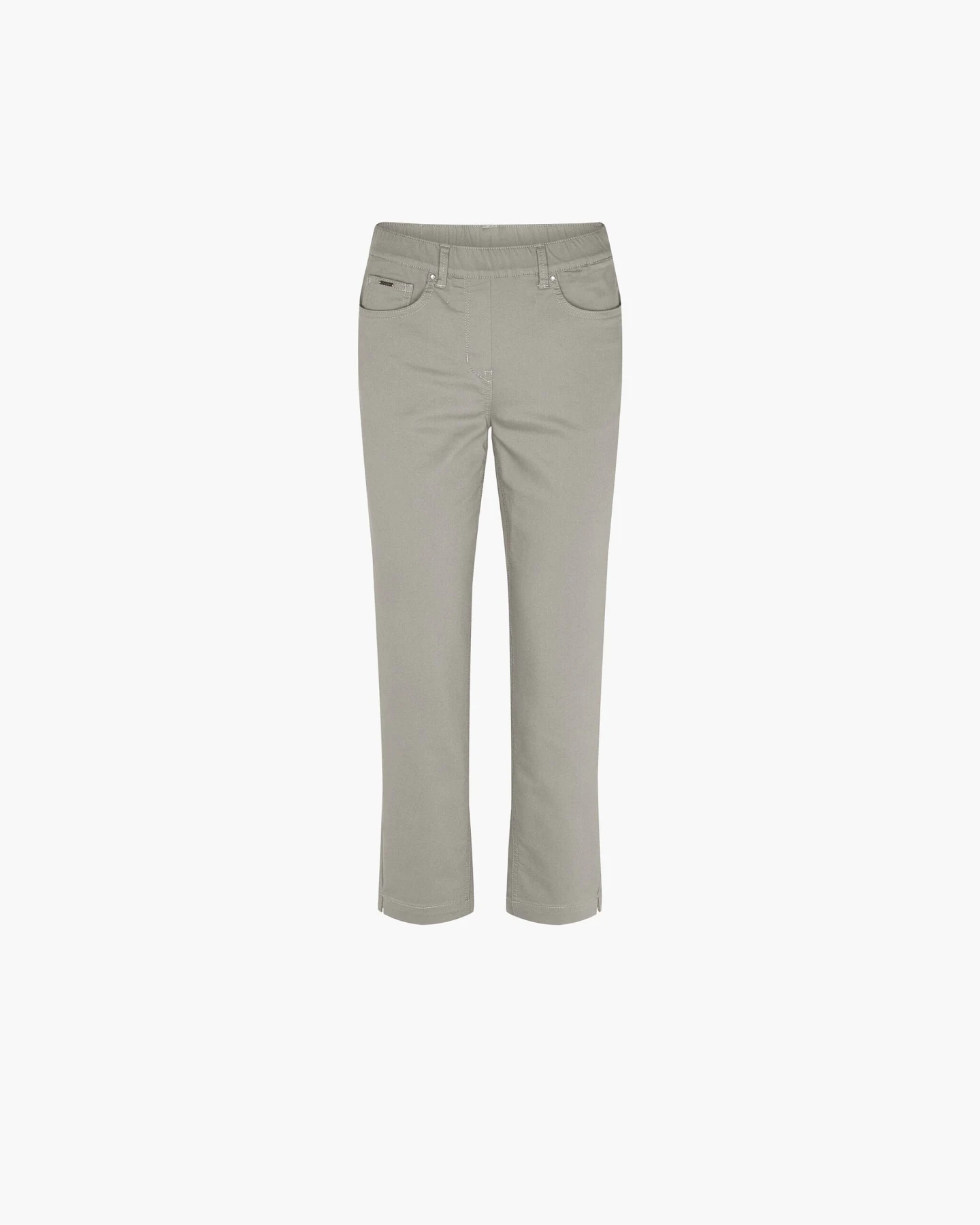 LAURIE Damen vegan Hose Hannah Regular Extra Short Länge Grau Sand – Ansicht 2