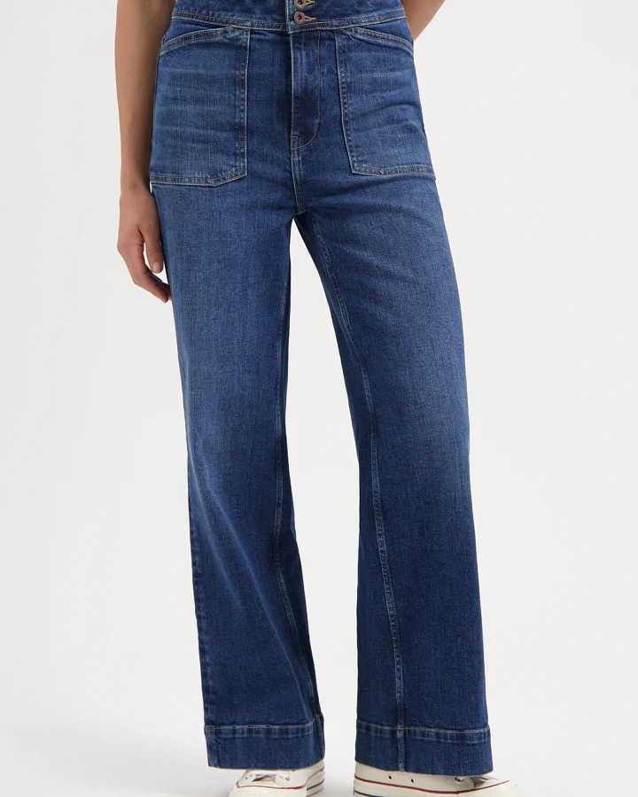 Kuyichi Damen vegan Jeans Farrah Worker Faded Blue