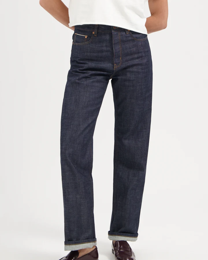 Kuyichi Damen vegan Jeans Loose Straight Izabella Dry Selvedge Indigo