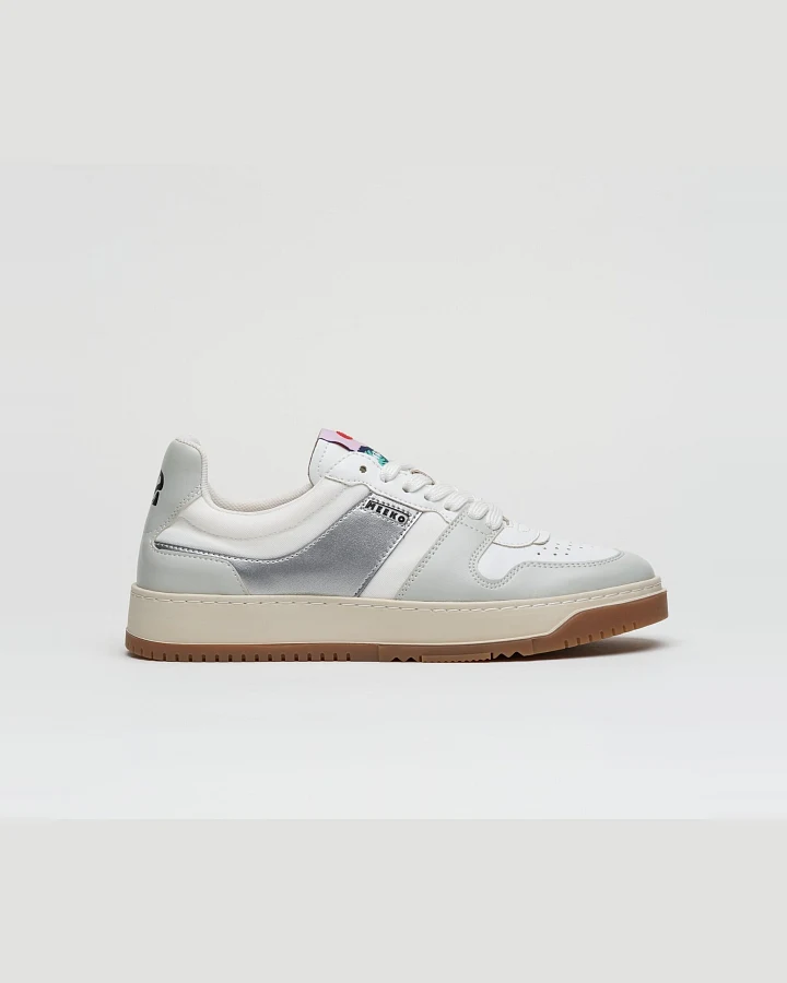MEEKO Herren vegan Sneaker Kiboko Silber