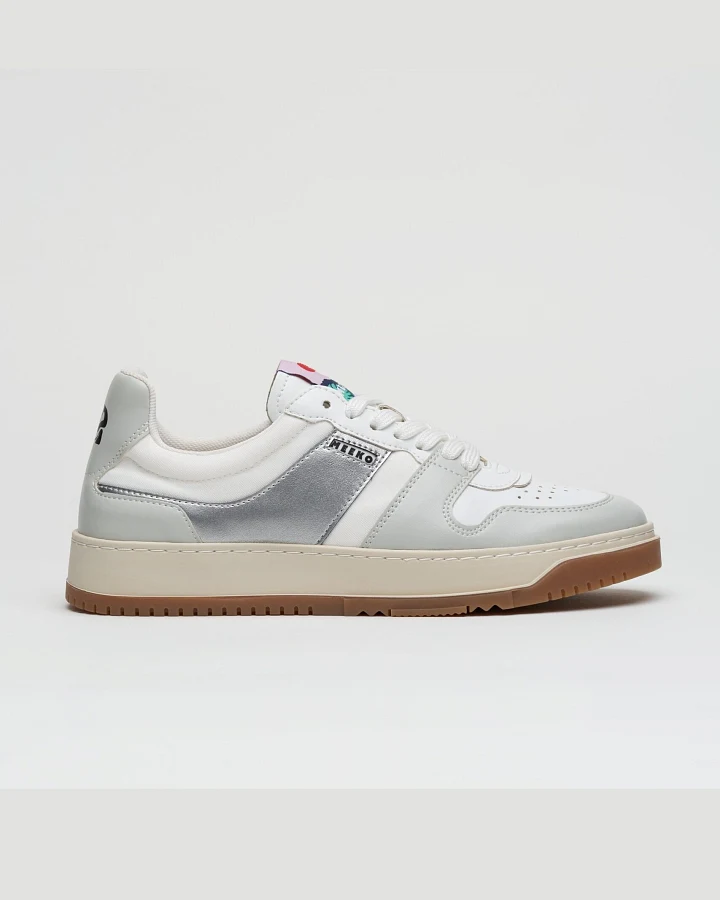 MEEKO Herren vegan Sneaker Kiboko Silber