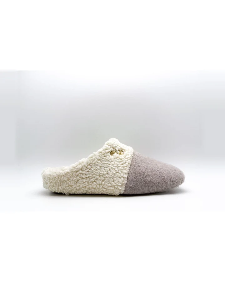 thies Damen vegan Hausschuhe Teddy Mix Taupe Beige