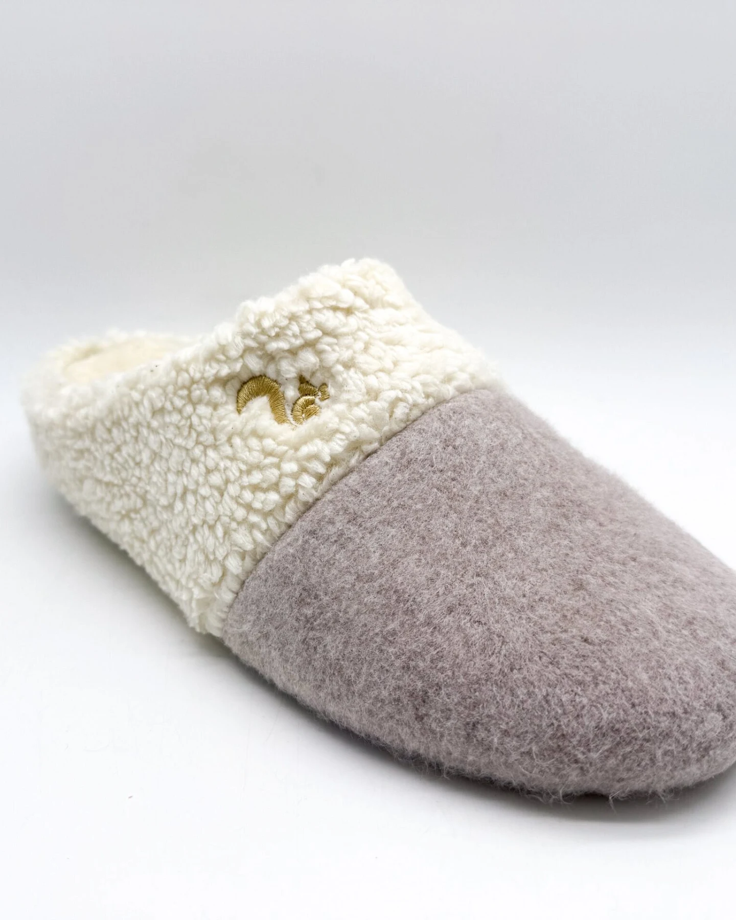 thies Damen vegan Hausschuhe Teddy Mix Taupe Beige – Ansicht 2