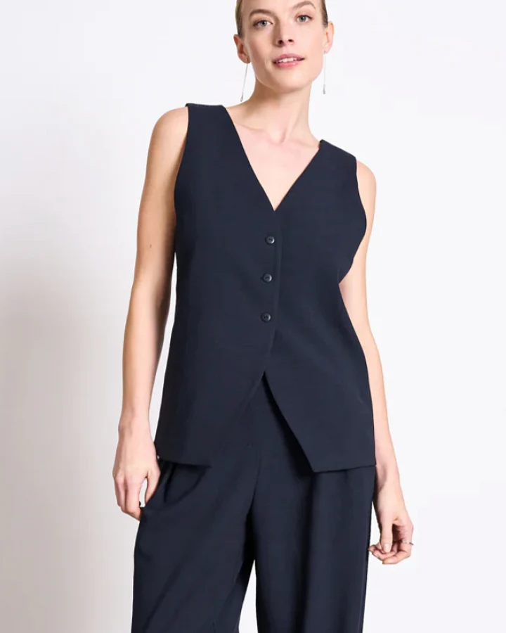 JAN 'N JUNE Damen vegan Anzugweste Imata Nightfall Navy