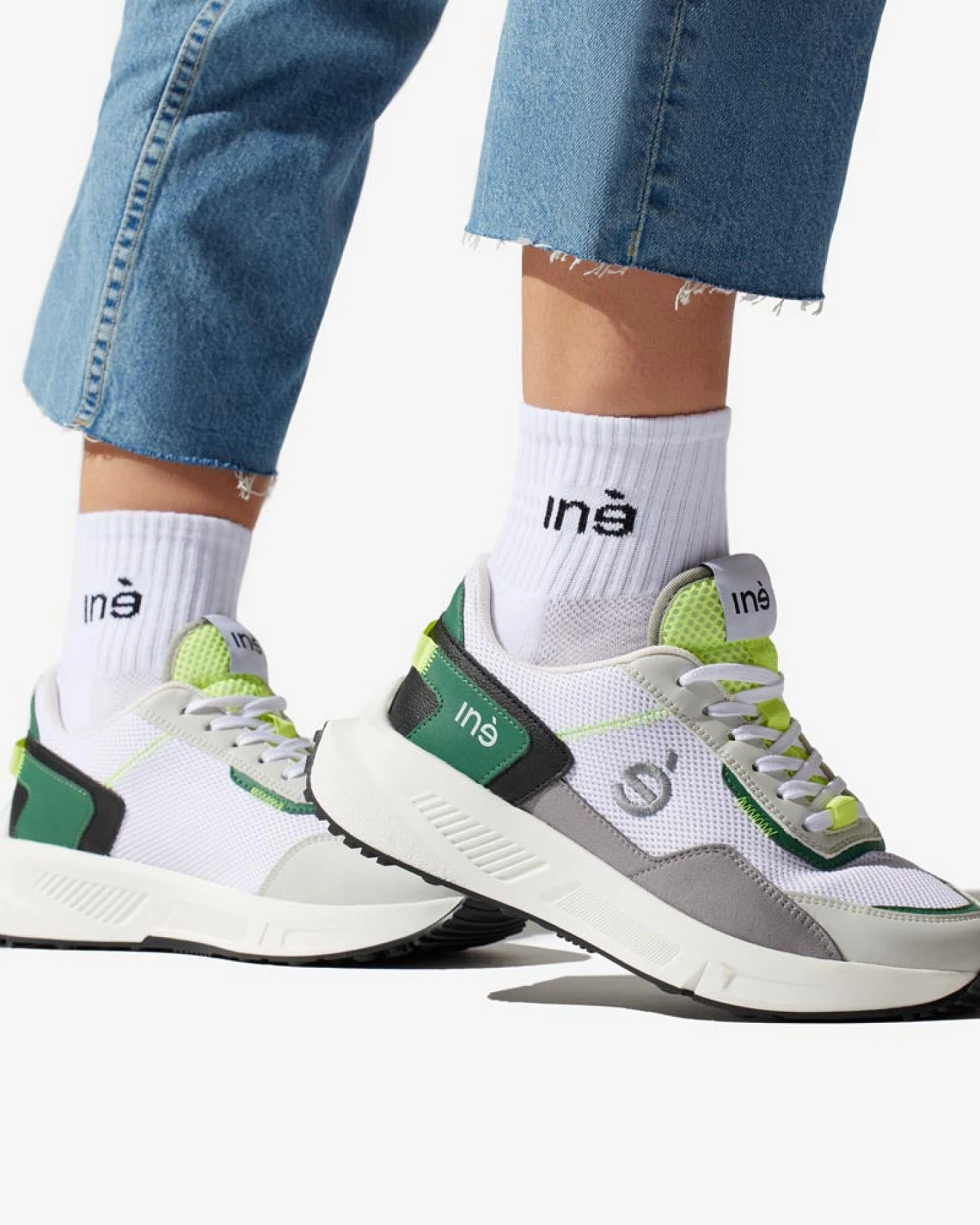 Iné Herren vegan Sneaker Vibes Grün Und Neongelb – Ansicht 2