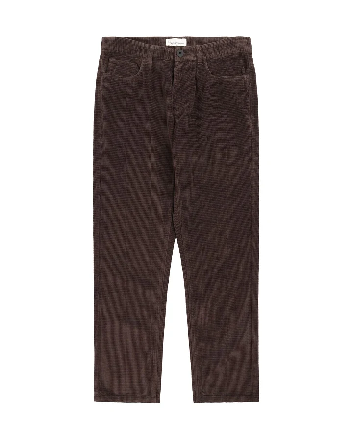 KnowledgeCotton Apparel Herren vegan Hose Corduroy Chuck 5 Pocket Chocolate Torte