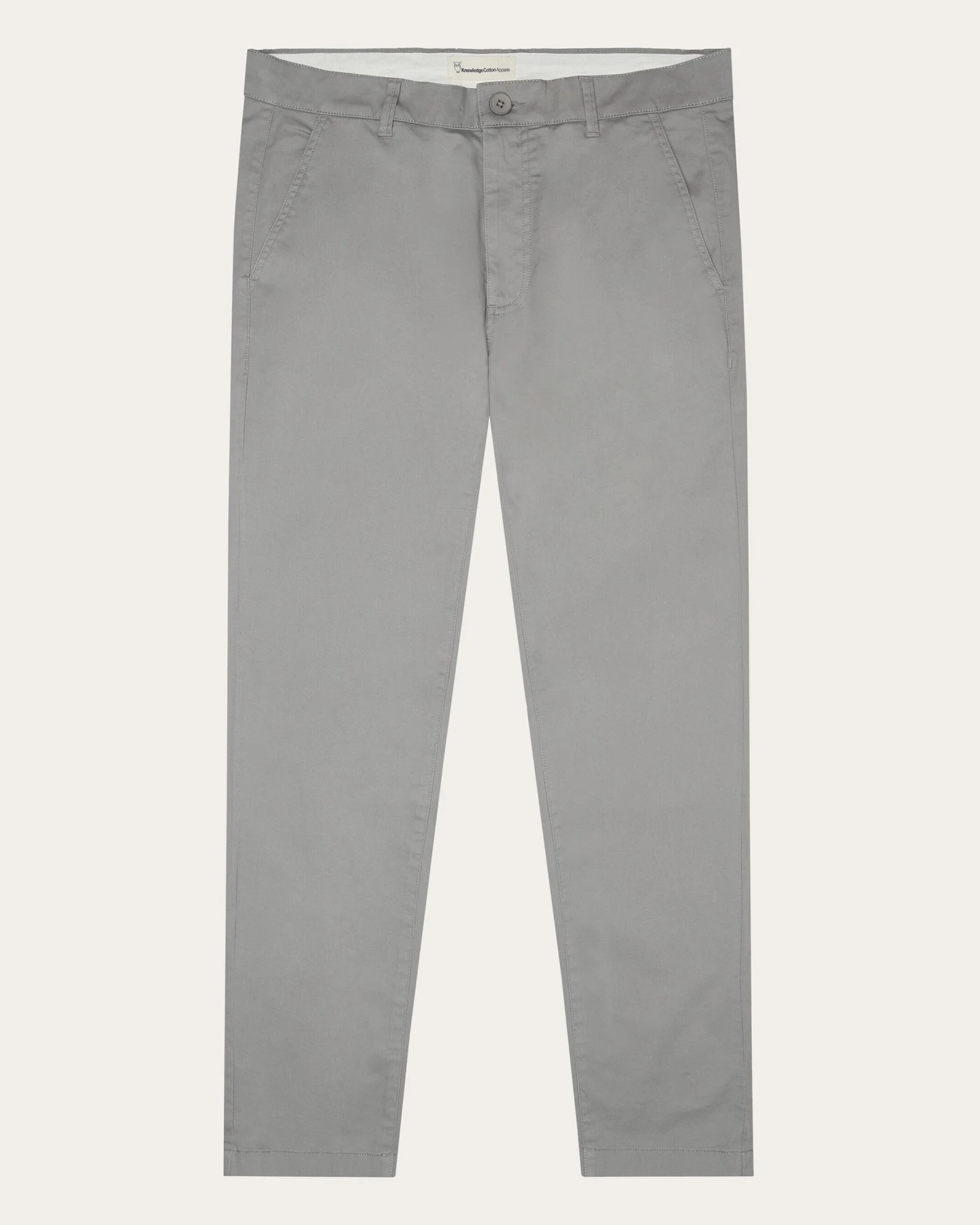 KnowledgeCotton Apparel Herren vegan Chino Hose Luca Slim Twill Alloy Grau – Ansicht 2