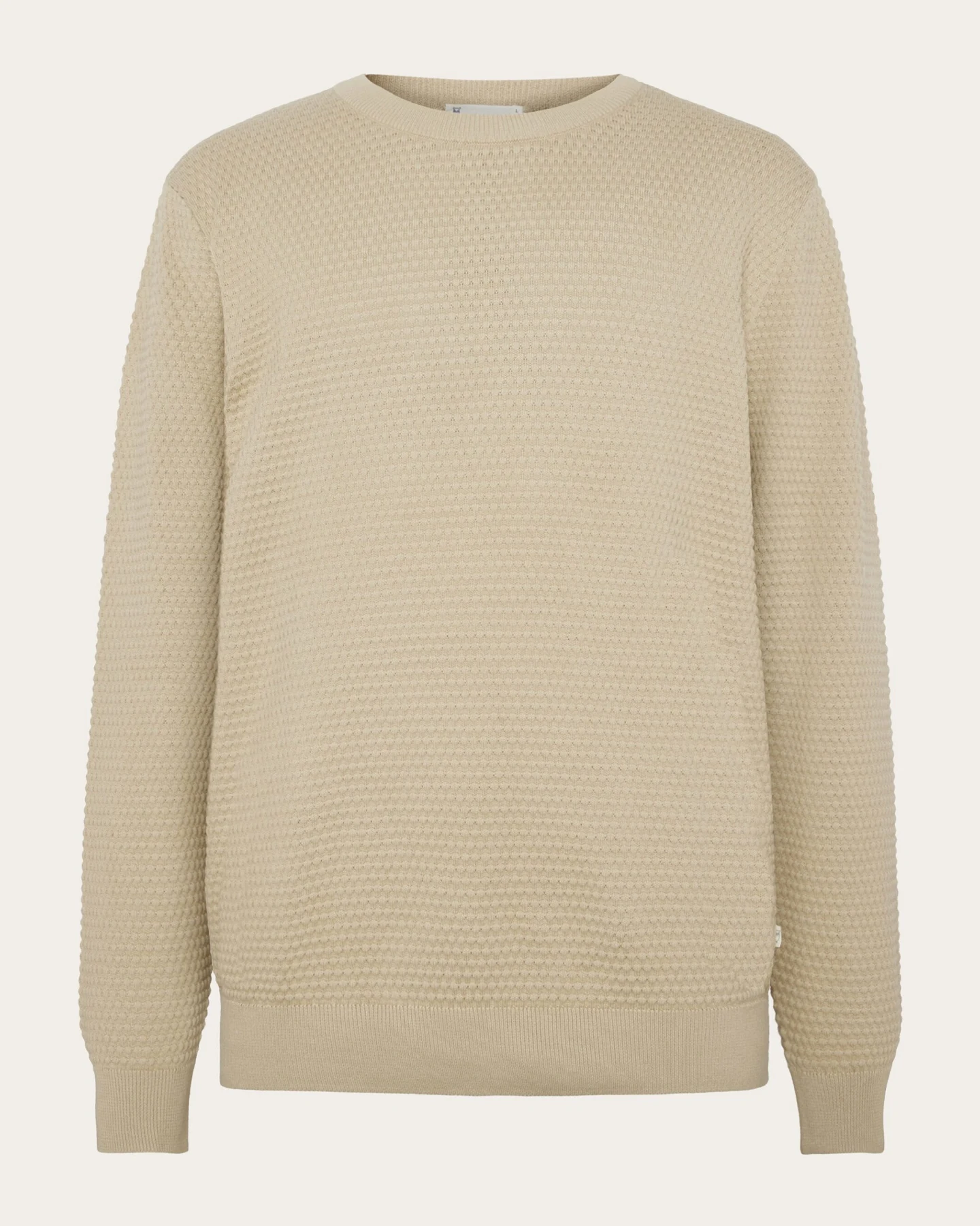 KnowledgeCotton Apparel Herren vegan Strickpullover Vagn Bubble Crew Neck Light Feather Grey – Ansicht 2