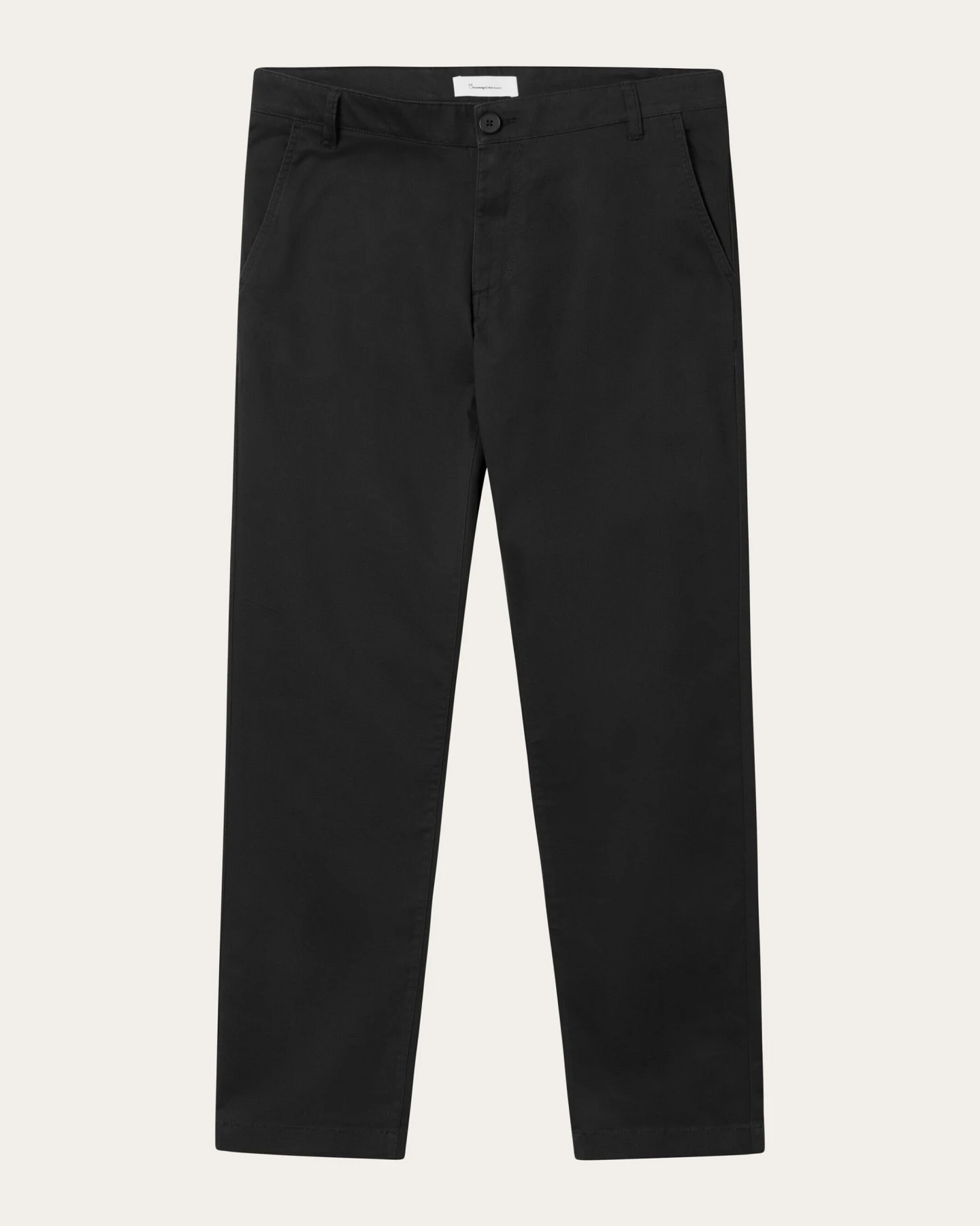 KnowledgeCotton Apparel Herren vegan Chino-Hose Luca Slim Twill Schwarz Jet – Ansicht 2