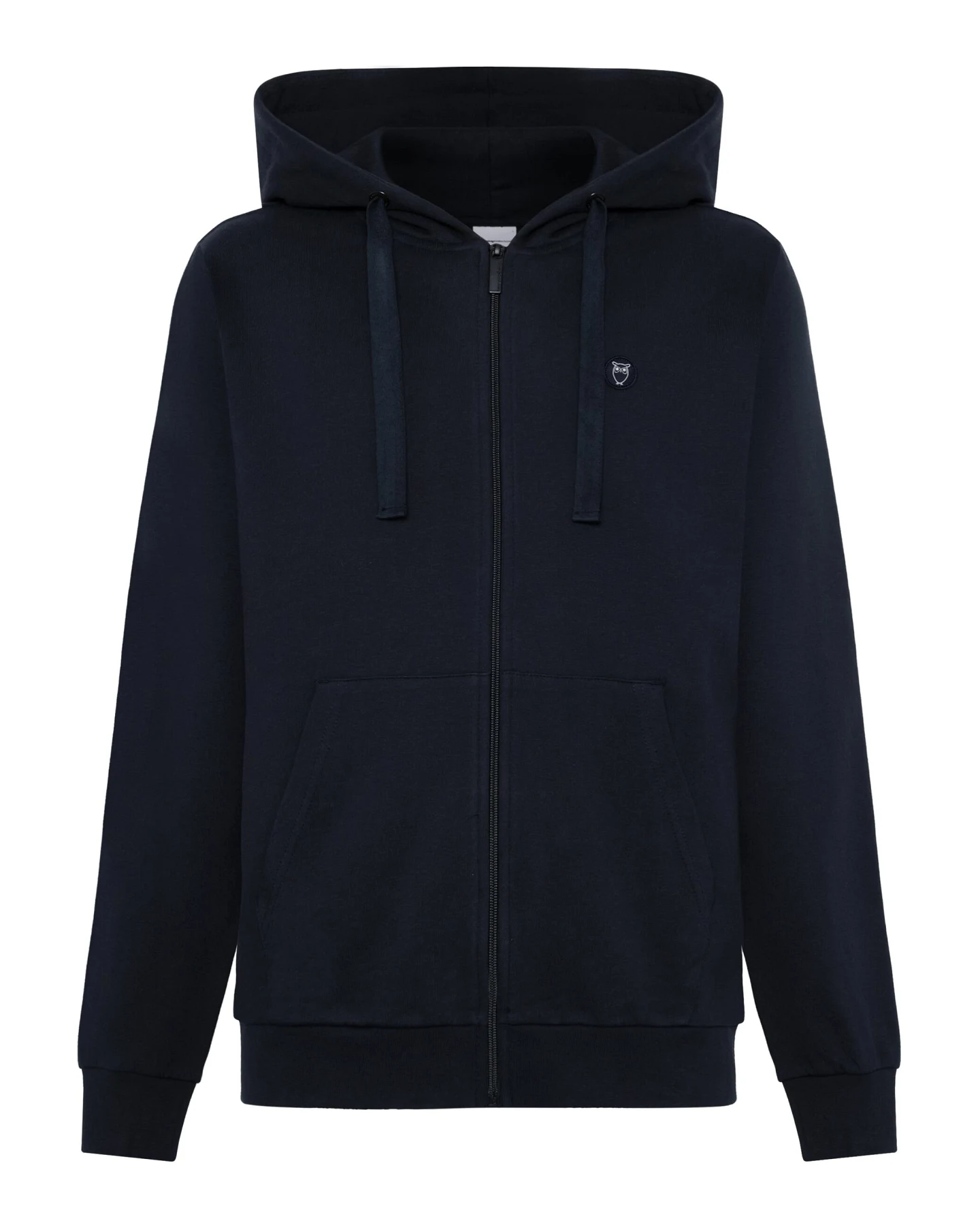 KnowledgeCotton Apparel Herren vegan Zip Hoodie Känguru-Abzeichen Total Eclipse Navy – Ansicht 2