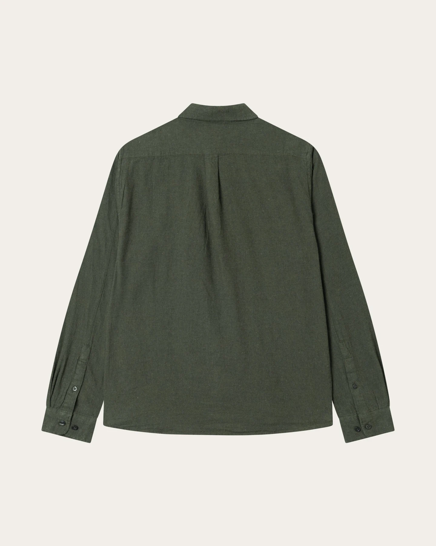 KnowledgeCotton Apparel Herren vegan Hemd Flanell Regular Melange Forrest Night Green – Ansicht 2