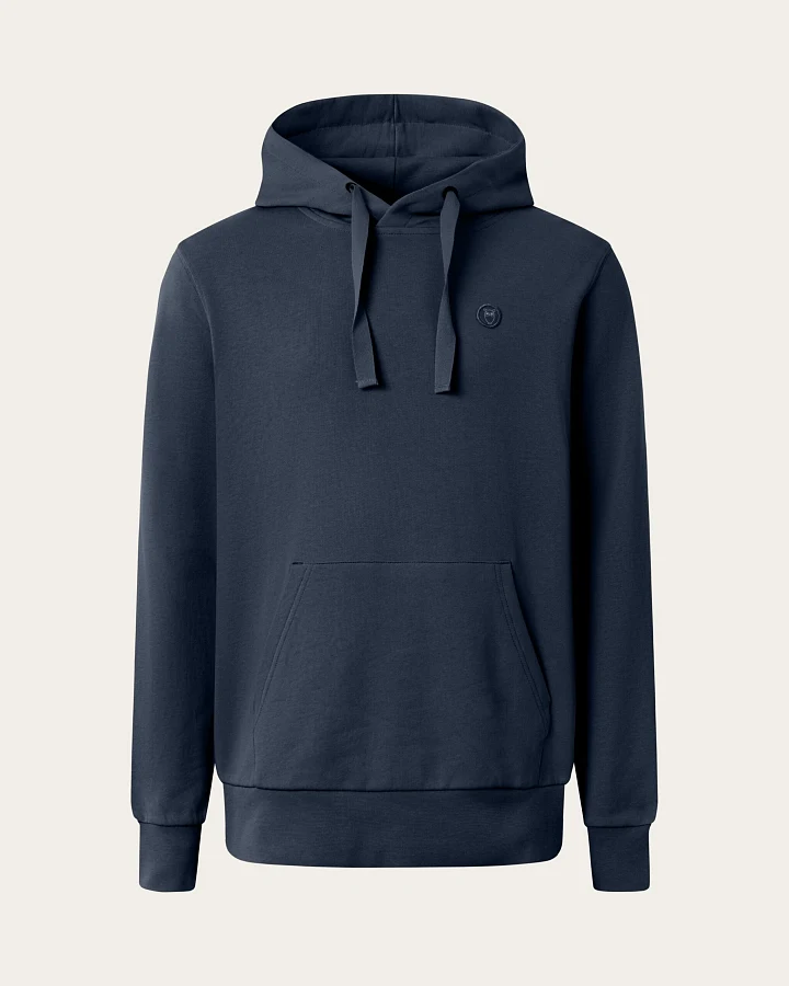 KnowledgeCotton Apparel Herren vegan Hoodie Basic Abzeichen Total Eclipse Navy