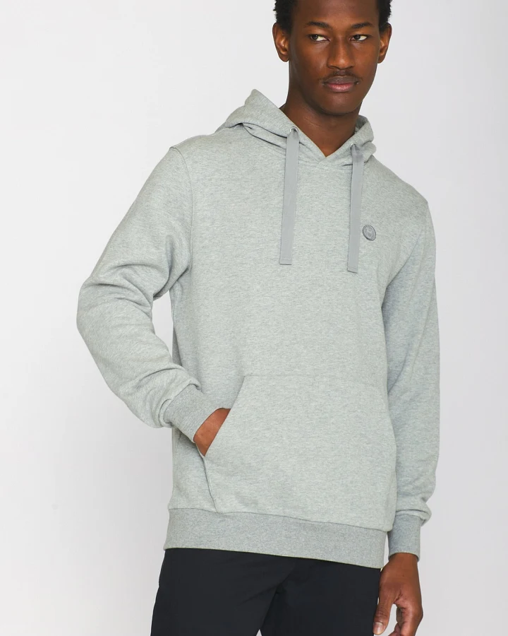 KnowledgeCotton Apparel Herren vegan Hoodie Basic Badge Grau Melange