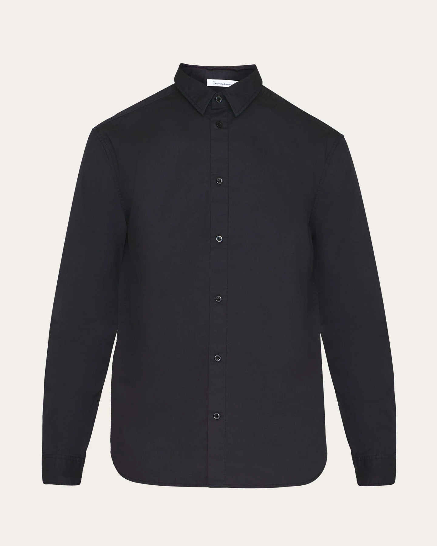 KnowledgeCotton Apparel Herren vegan Hemd Alf Regular Knusprig Schwarz Jet – Ansicht 2