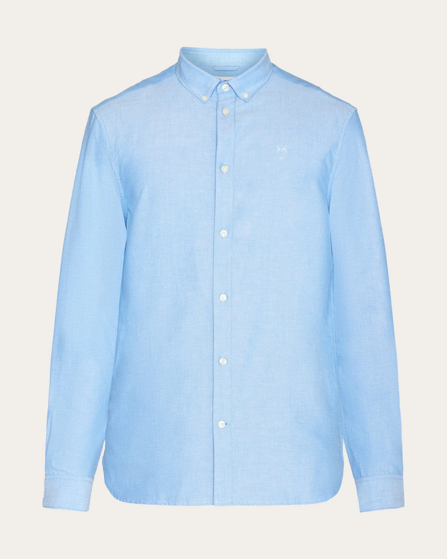 KnowledgeCotton Apparel Herren vegan Hemd Oxford Harald Klein Eule Lapis Blau – Ansicht 2