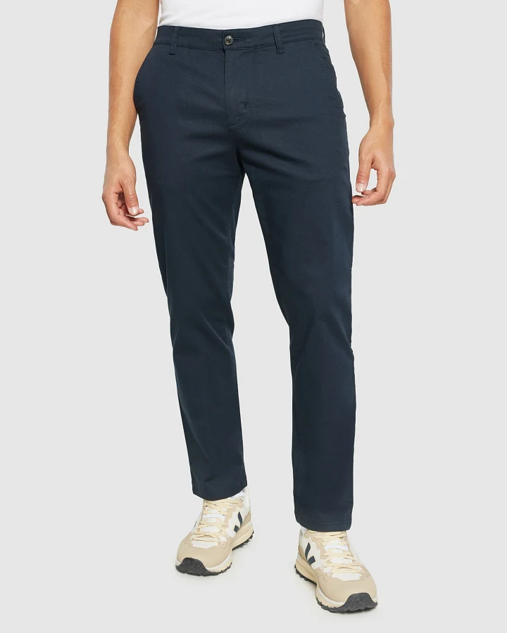 KnowledgeCotton Apparel Herren vegan Hose Canvas Chuck Regular Total Eclipse Navy