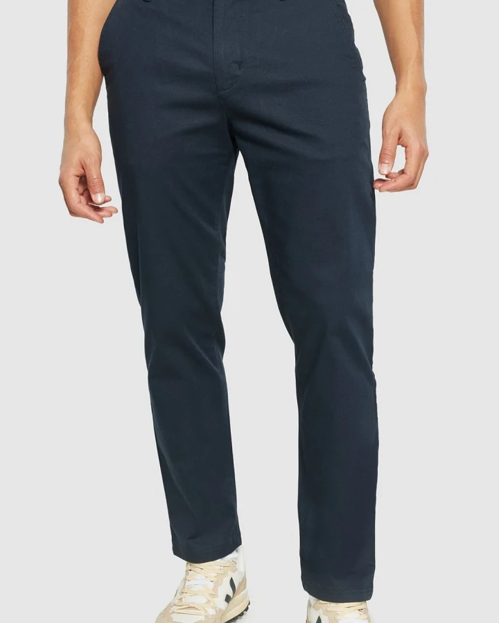 KnowledgeCotton Apparel Herren vegan Hose Canvas Chuck Regular Total Eclipse Marineblau
