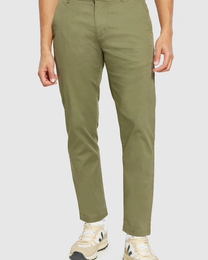 KnowledgeCotton Apparel Herren vegan Hose Canvas Chuck Regular Gebrannte Olive