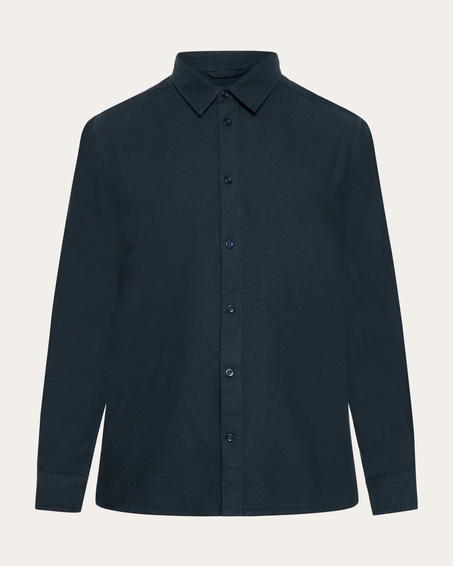 KnowledgeCotton Apparel Herren vegan Hemd Flanell Dune Regular Total Eclipse Navy – Ansicht 2
