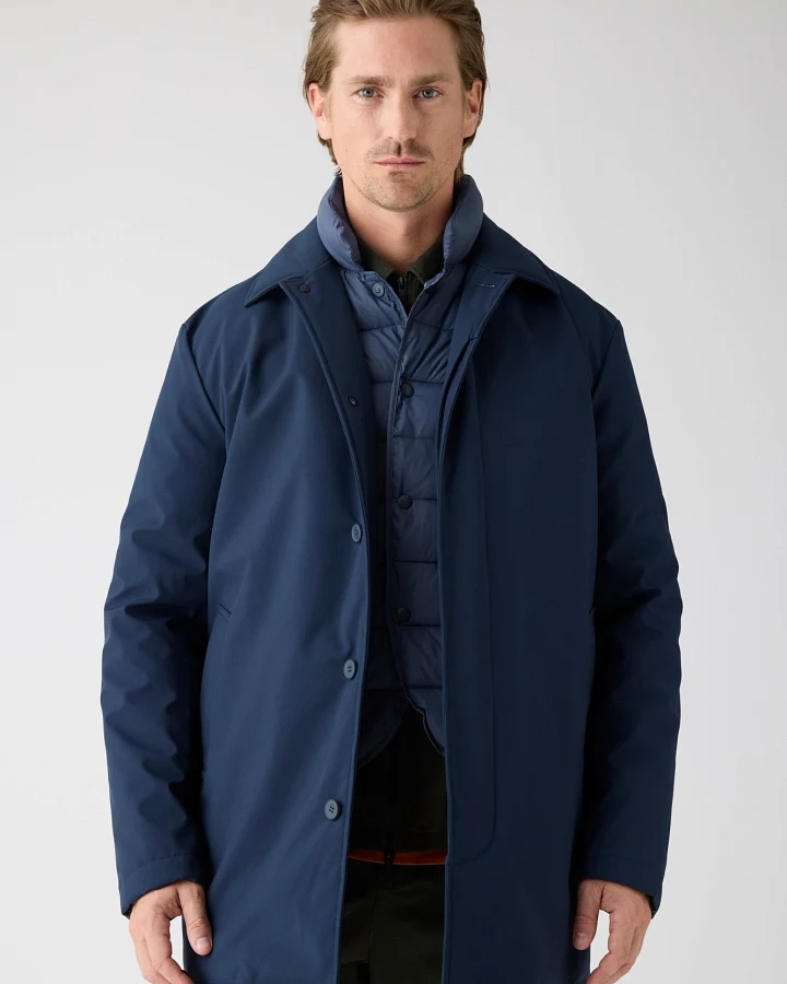 KnowledgeCotton Apparel Herren vegan Jacke Auto Mantel Klima Shell Total Eclipse Navy