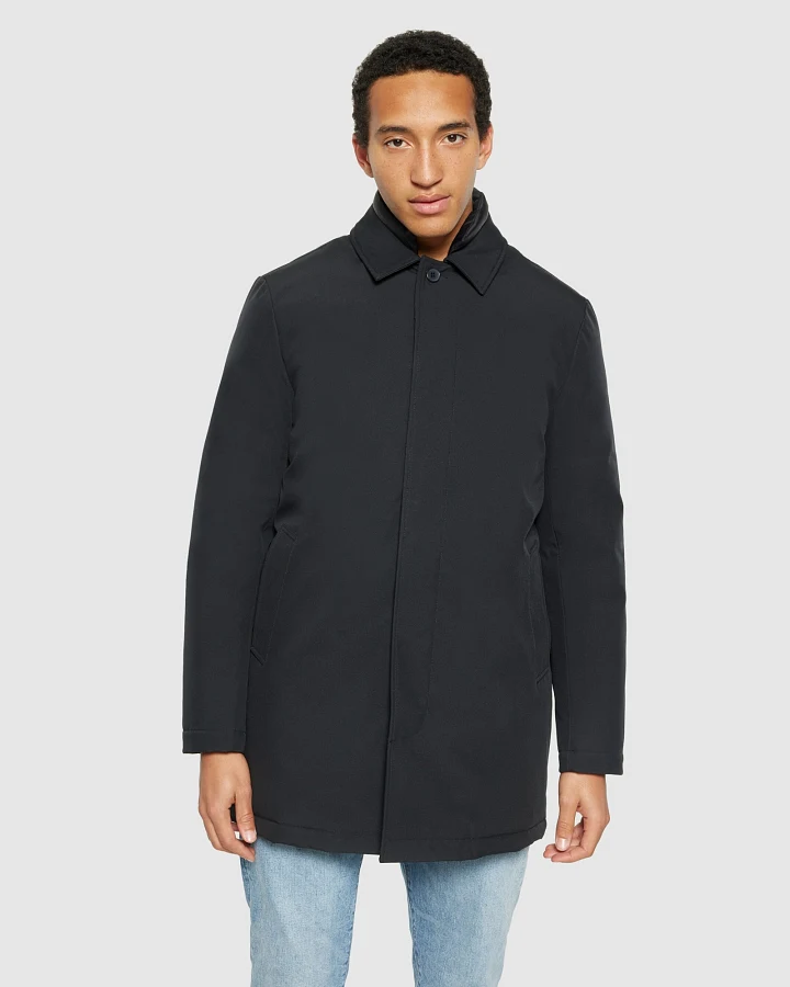 KnowledgeCotton Apparel Herren vegan Jacke Auto Mantel Klima Shell Schwarz Jet