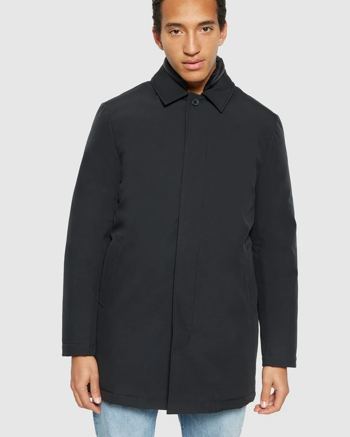 KnowledgeCotton Apparel Herren vegan Jacke Auto Mantel Klima Shell Schwarz Jet