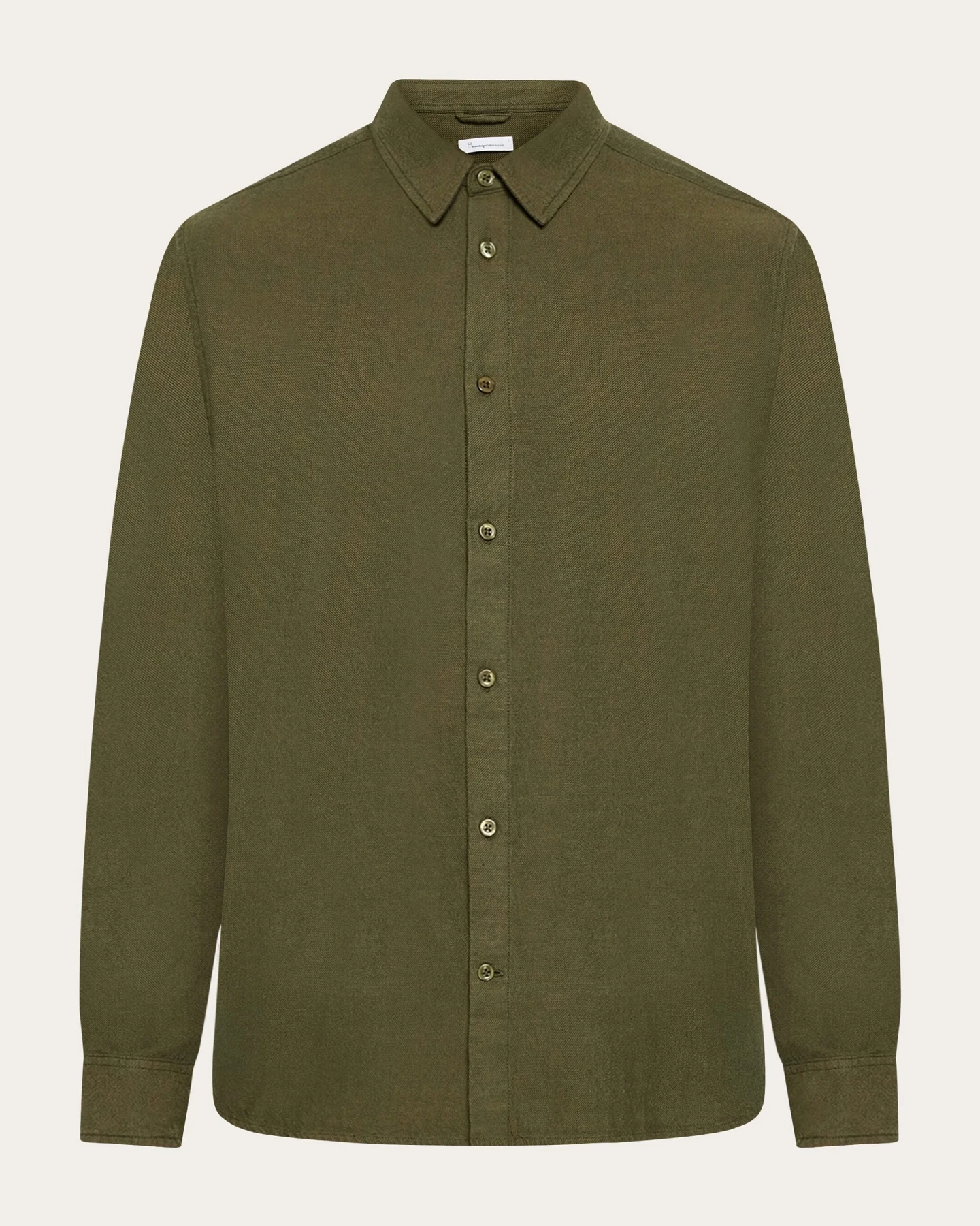 KnowledgeCotton Apparel Herren vegan Hemd Flanell Dune Regular Forrest Night Green – Ansicht 2