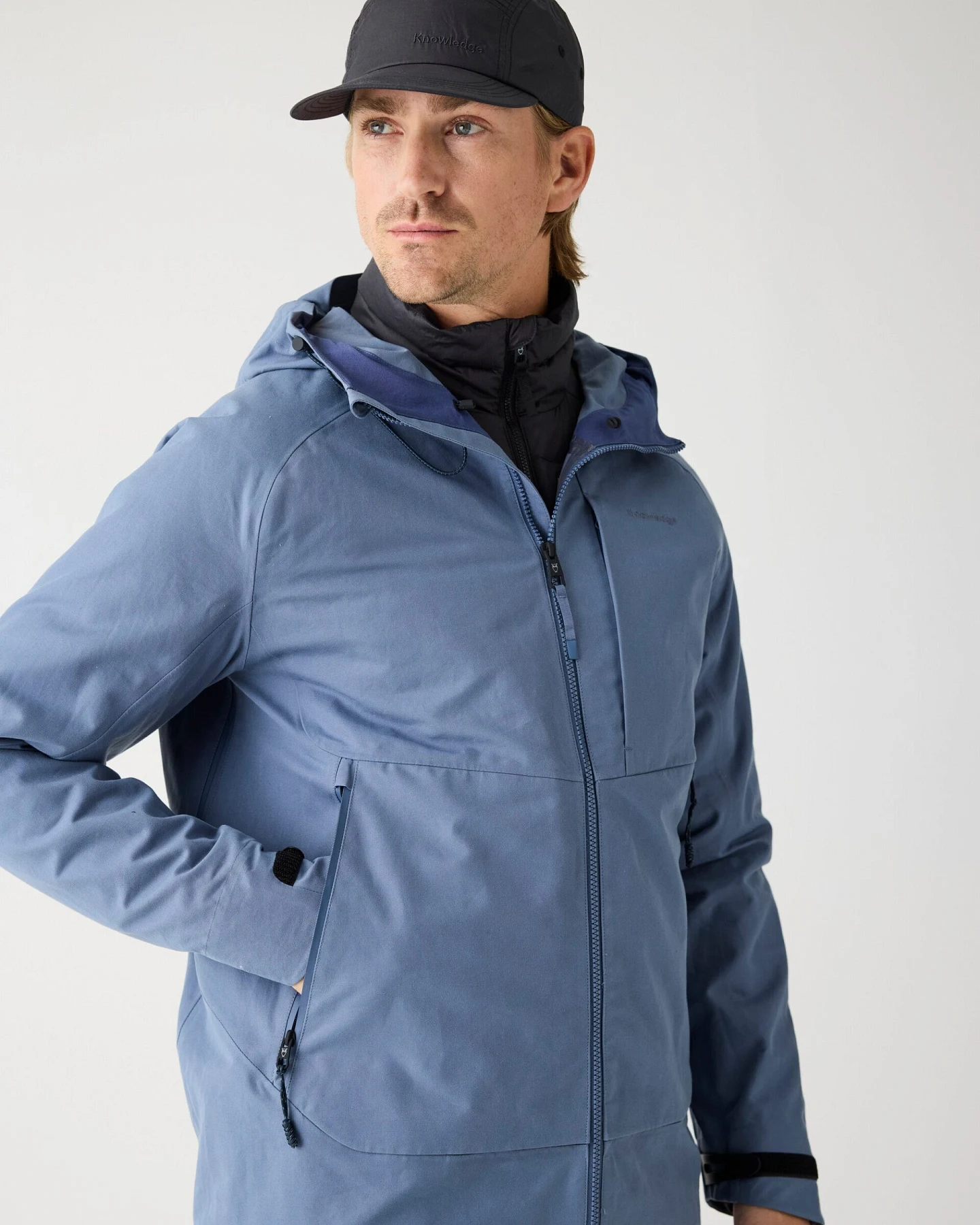 KnowledgeCotton Apparel Herren vegan Jacke Vent Canvas Shell 270 Vintage Indigo – Ansicht 2