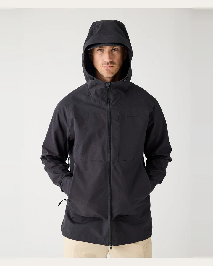 KnowledgeCotton Apparel Herren vegan Jacke Vent Canvas Shell 270 Black Jet