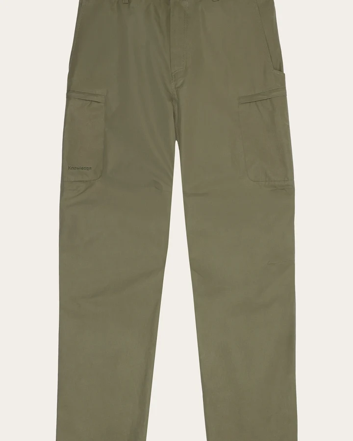 KnowledgeCotton Apparel Herren vegan Hose Vent Canvas 200 Gebrannte Olive