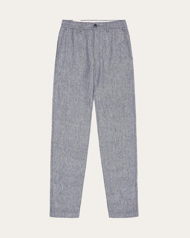 KnowledgeCotton Apparel Herren vegan Hose Leinen Chuck Regular Vintage Indigo