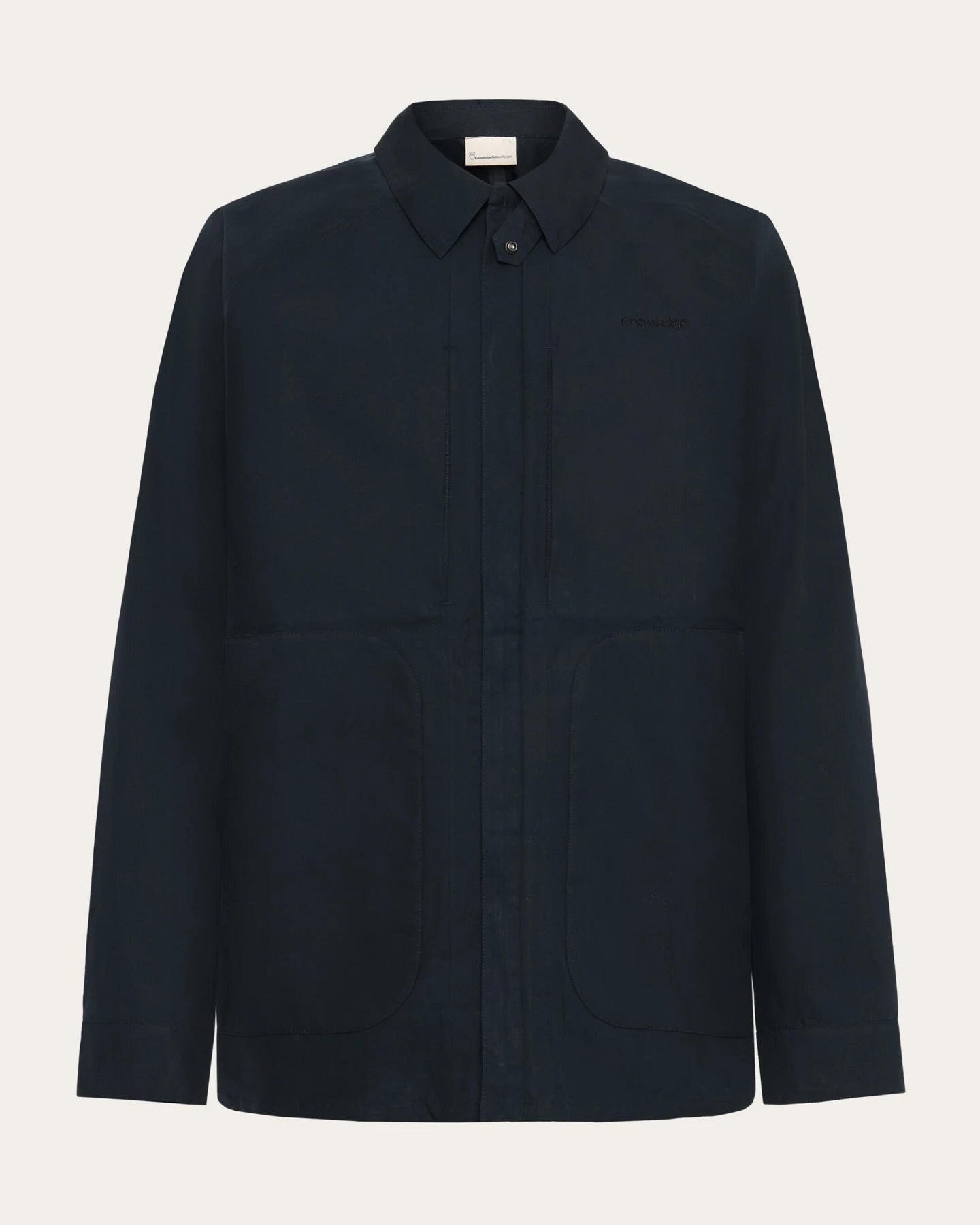 KnowledgeCotton Apparel Herren vegan Jacke Vent Canvas 200 Total Eclipse Navy – Ansicht 2