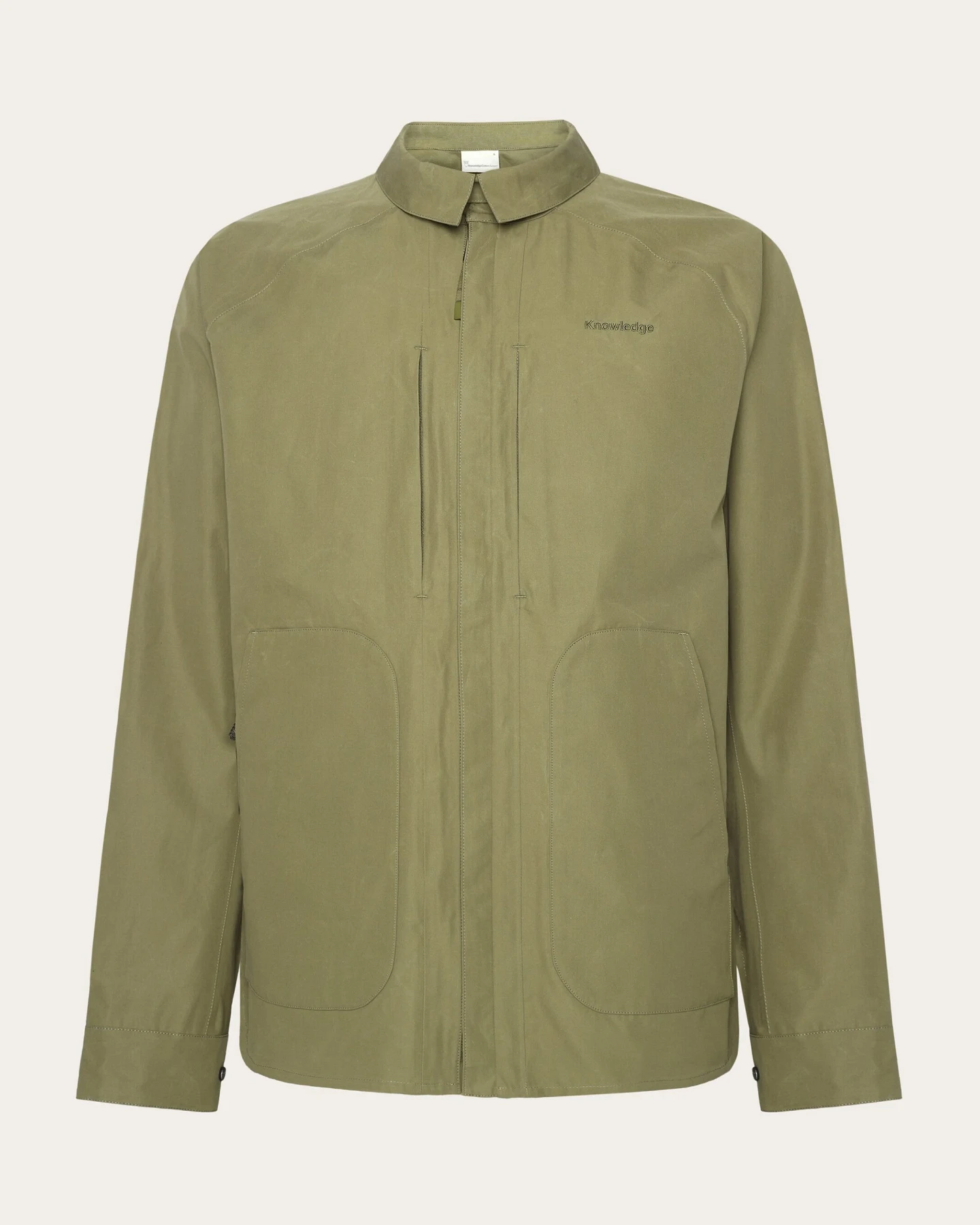 KnowledgeCotton Apparel Herren vegan Jacke Vent Canvas 200 Gebrannte Olive – Ansicht 2
