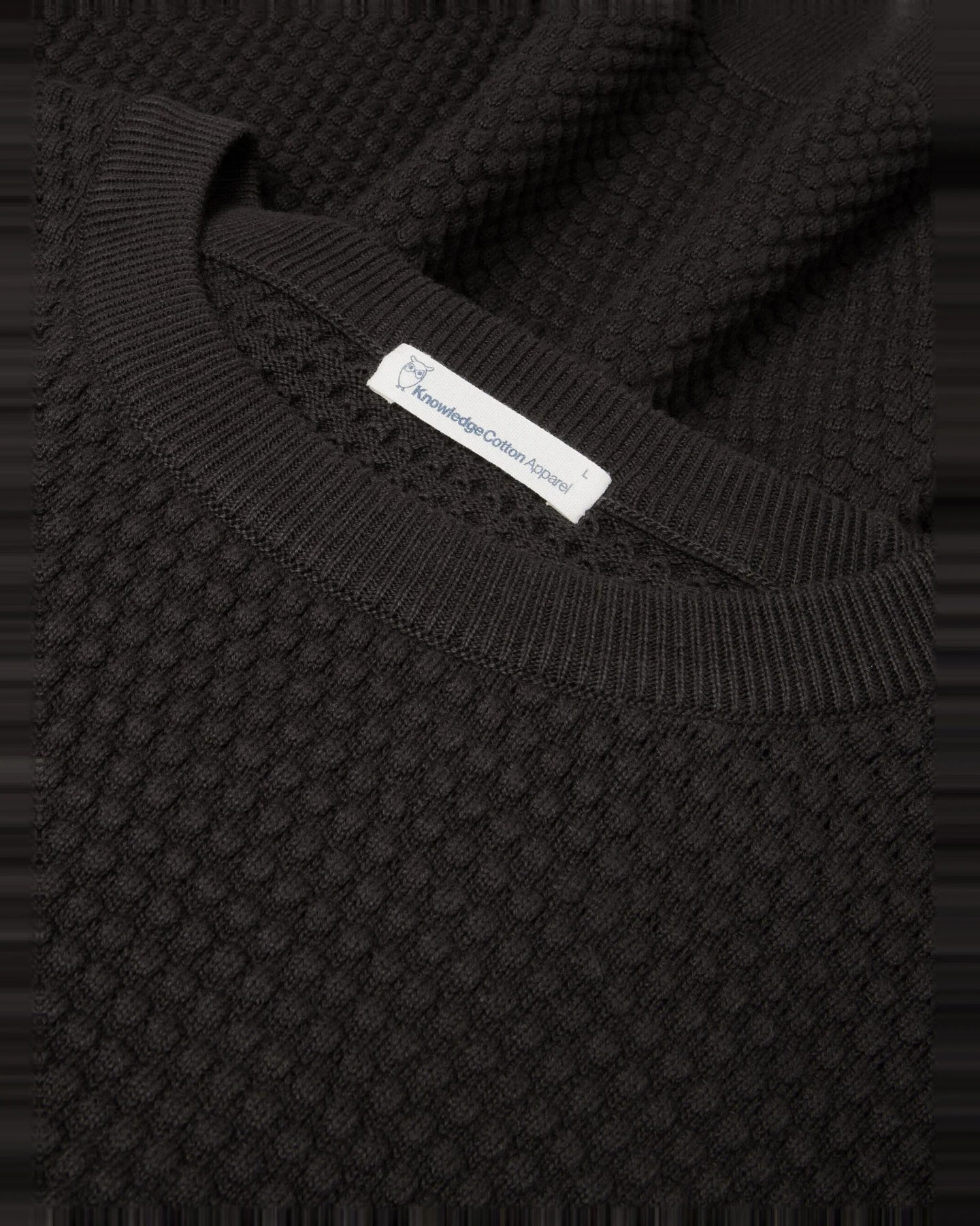KnowledgeCotton Apparel Herren vegan Strickpullover Vagn Bubble Crew Neck Chocolate Torte – Ansicht 2