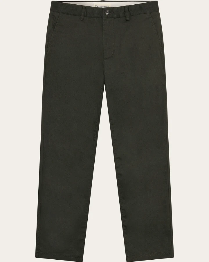 KnowledgeCotton Apparel Herren vegan Hose Canvas Chuck Regular Forrest Nachtgrün
