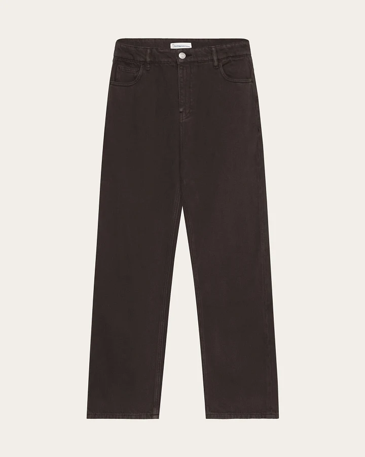 KnowledgeCotton Apparel Herren vegan Hose Wide Twill Flint Chocolate Torte