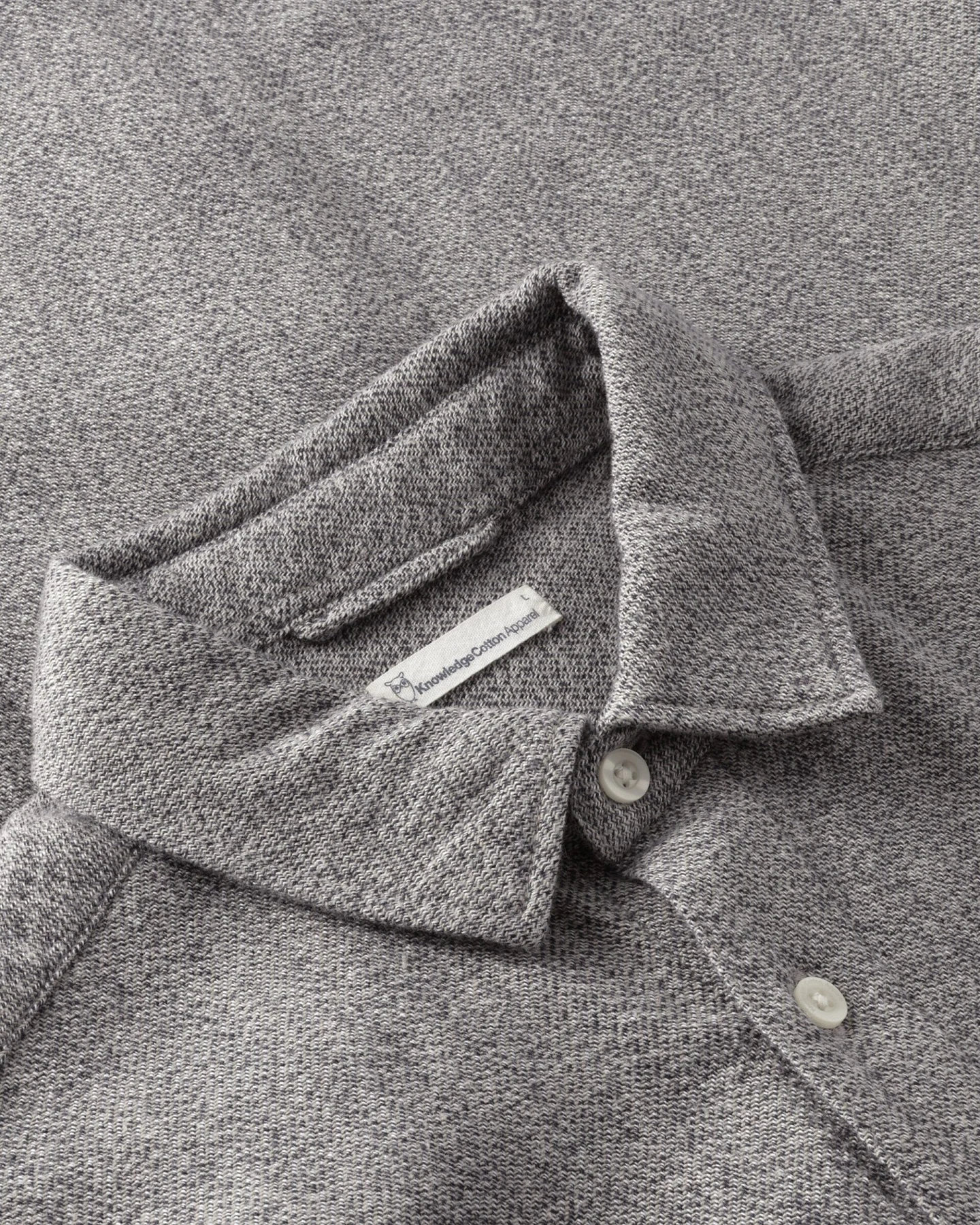 KnowledgeCotton Apparel Herren vegan Hemd Melange Light Feather Gray – Ansicht 2