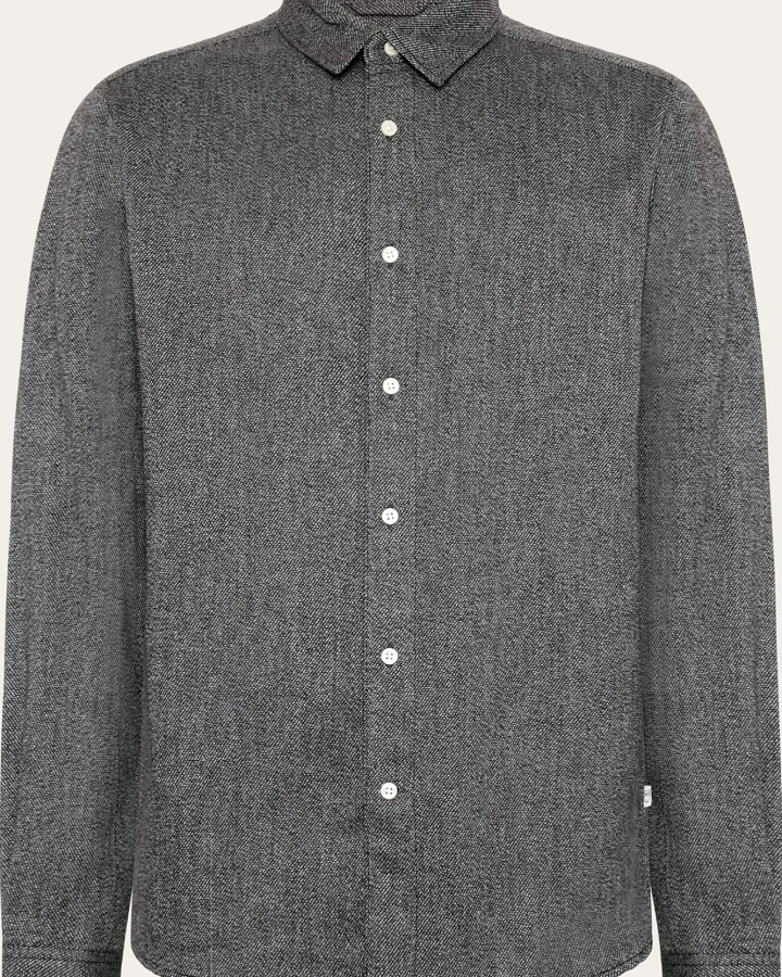KnowledgeCotton Apparel Herren vegan Shirt Melange Schokoladentorte