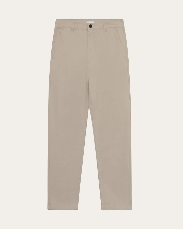 KnowledgeCotton Apparel Herren vegan Hose Canvas Tim Light Feather Gray