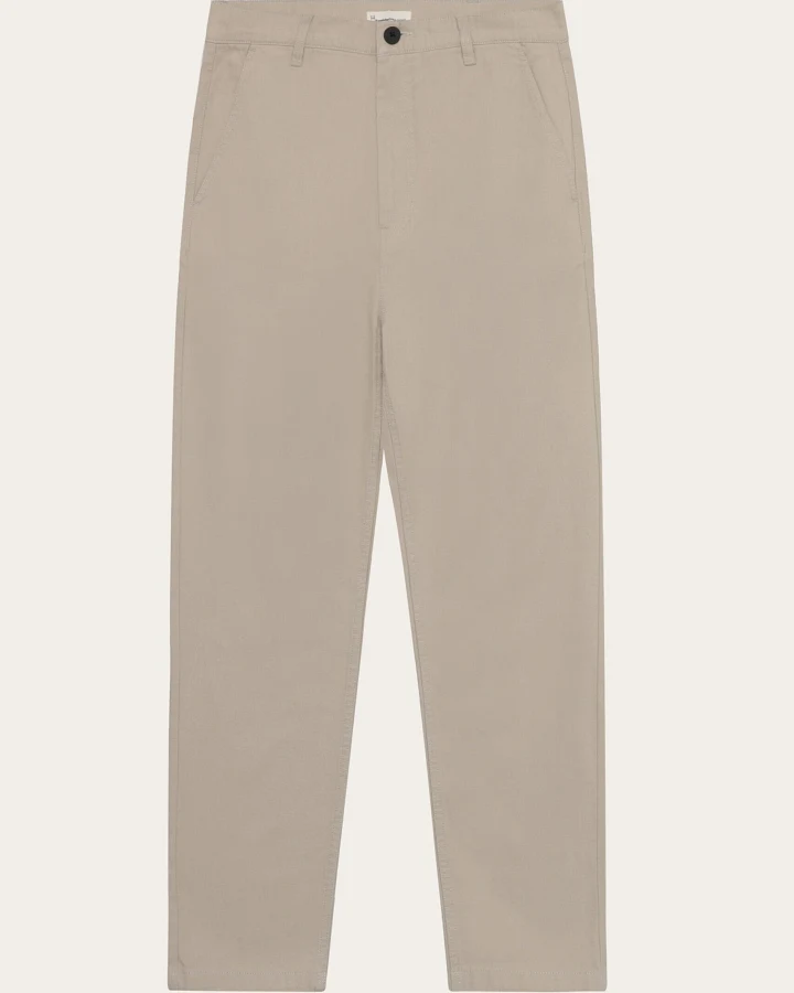 KnowledgeCotton Apparel Herren vegan Hose Canvas Tim Light Feather Gray