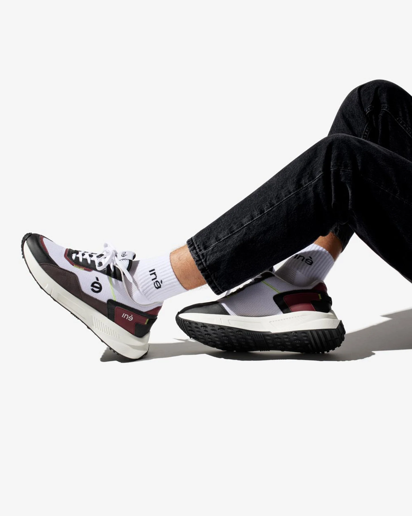 Iné Herren vegan Sneaker Vibes Burgund Und Schwarz – Ansicht 2
